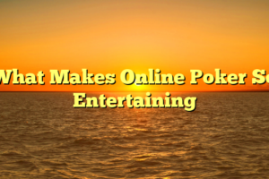 What Makes Online Poker So Entertaining