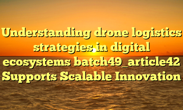 Understanding drone logistics strategies in digital ecosystems batch49_article42 Supports Scalable Innovation