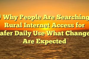 # Why People Are Searching: Rural Internet Access for Safer Daily Use What Changes Are Expected
